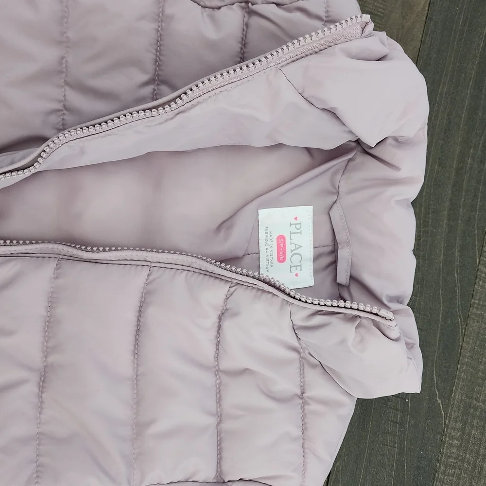 Childrens Place Girls' Puff Jacket in Light Lavender WATER RESISTANT